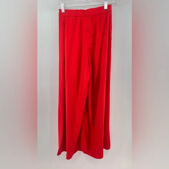 Chicways red matching pants set with crop top and wide leg trousers size s small - Picture 7 of 11
